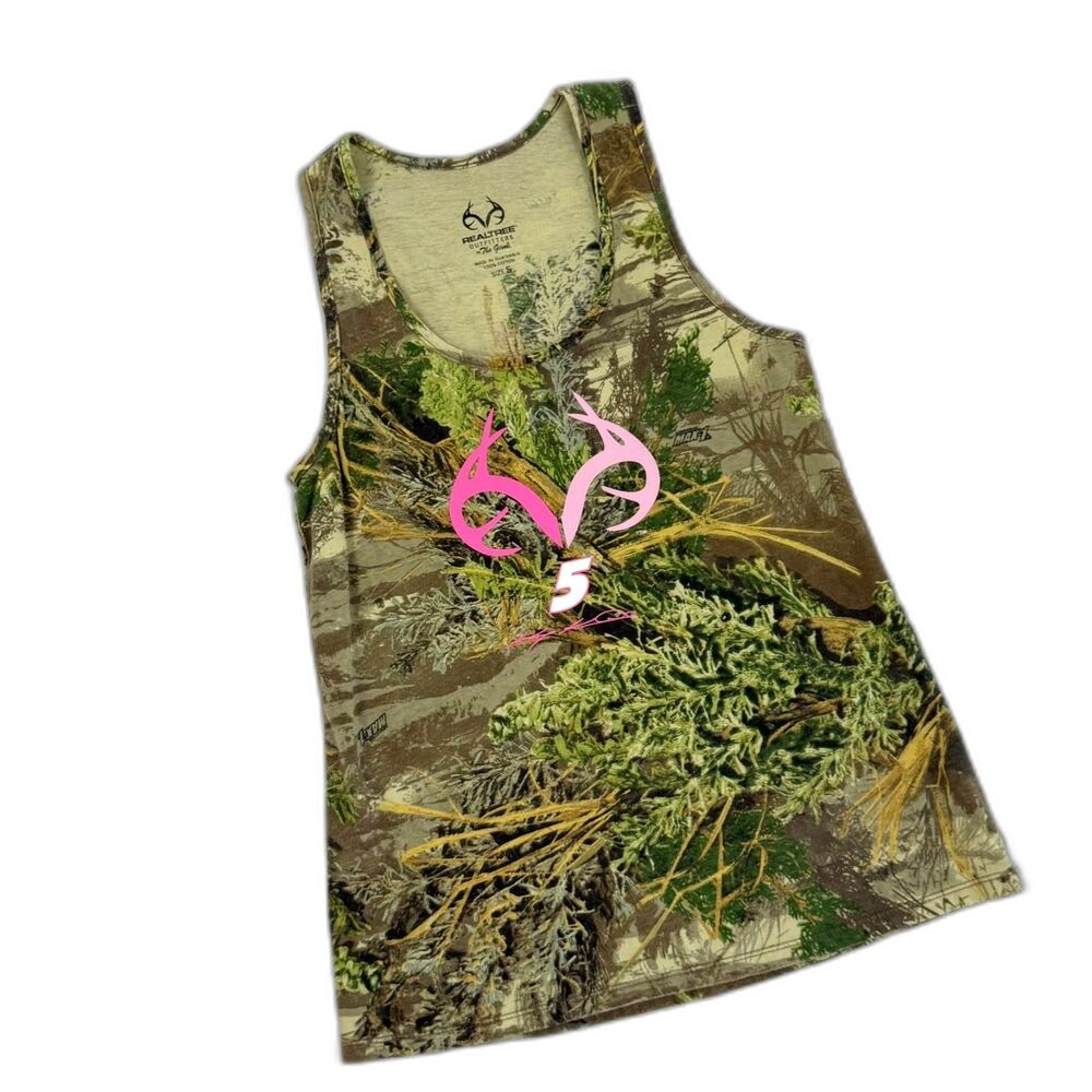 Realtree Camo Pink Women's Kasey Kahne #5 NASCAR Racing Tank Size Small